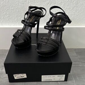 Saint Laurent Elegant Black Platform Heels